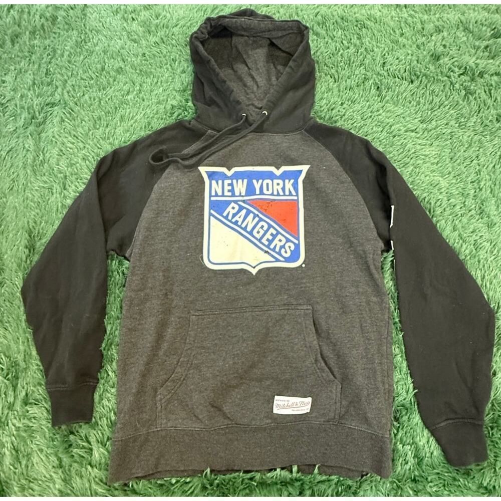 New York Rangers Black and Gray Small Pullover Sweatshirt Hoodie NHL